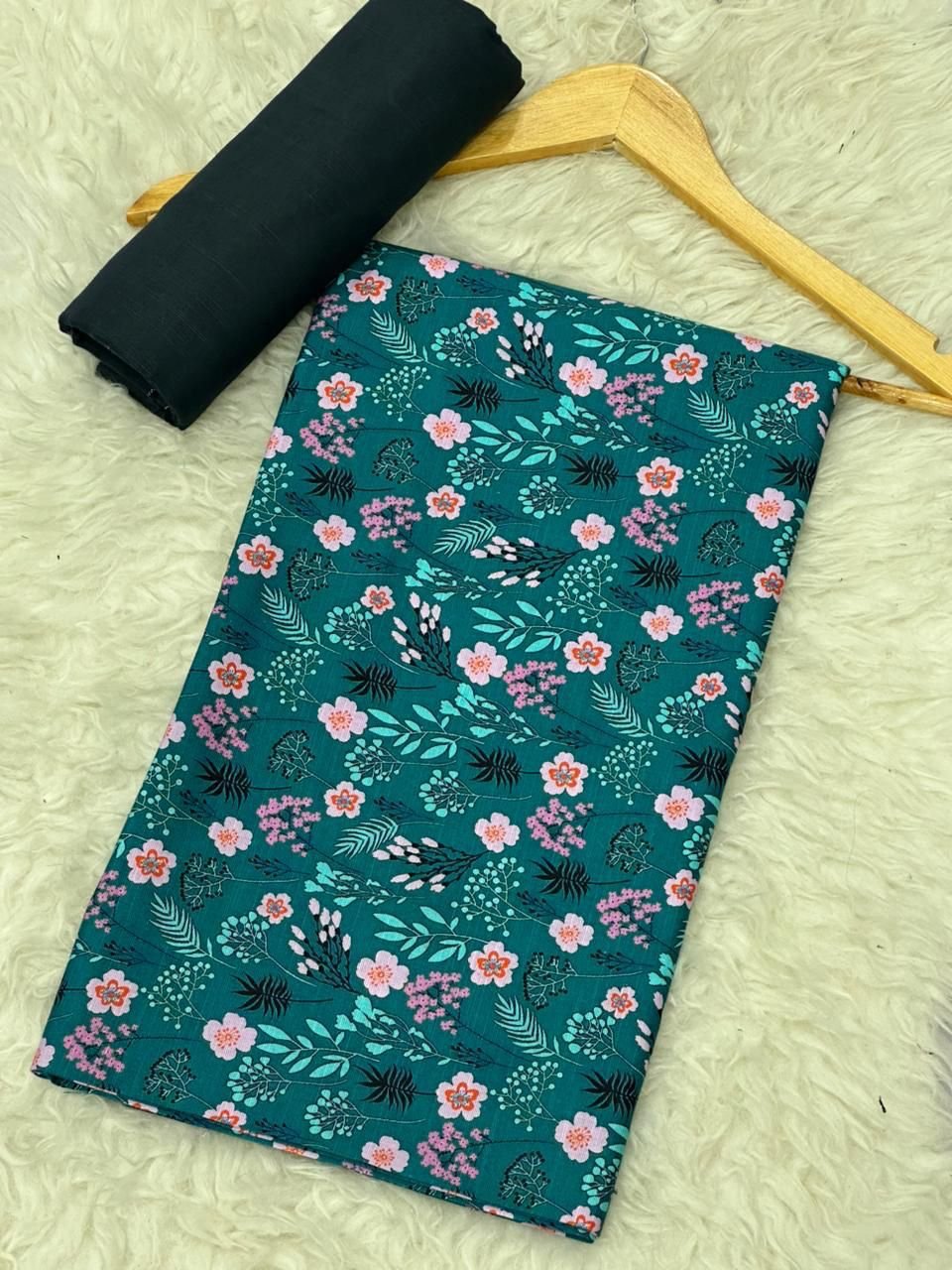 Khaddar 2 Piece Suit in Dark Aqua Khaddar Unstitched 2 Piece Suit in Dark Aqua