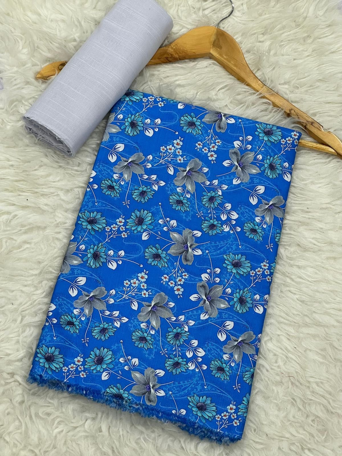 Khaddar Unstitched 2 Piece Suit in Fun Blue