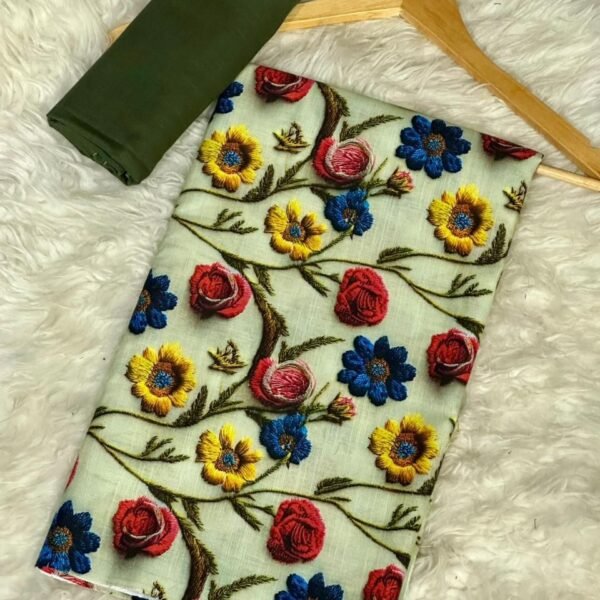 Khaddar Unstitched 2 Piece Suit in Light Grey Green