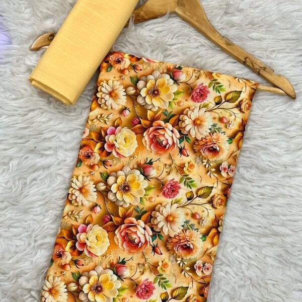 Khaddar Unstitched 2 Piece Suit in Peach Orange