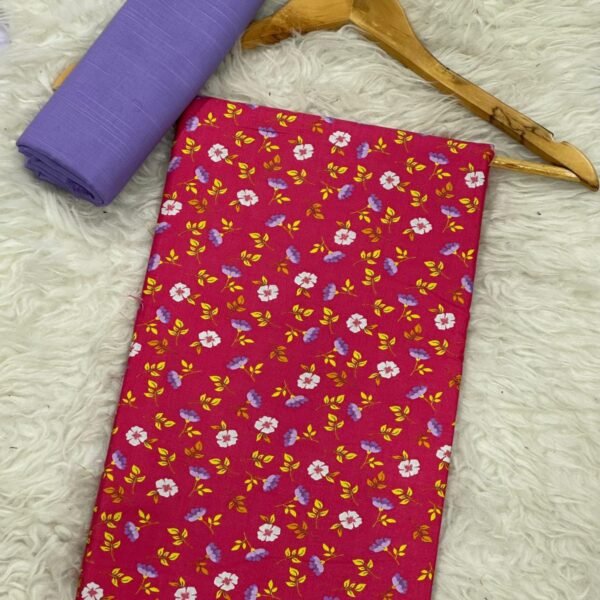 Khaddar Unstitched 2 Piece Suit in Pinkish Red