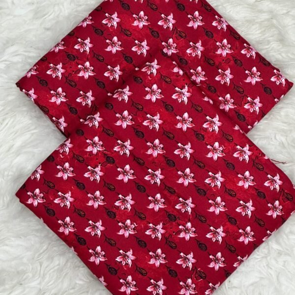 Khaddar Unstitched 2 Piece Suit in Red