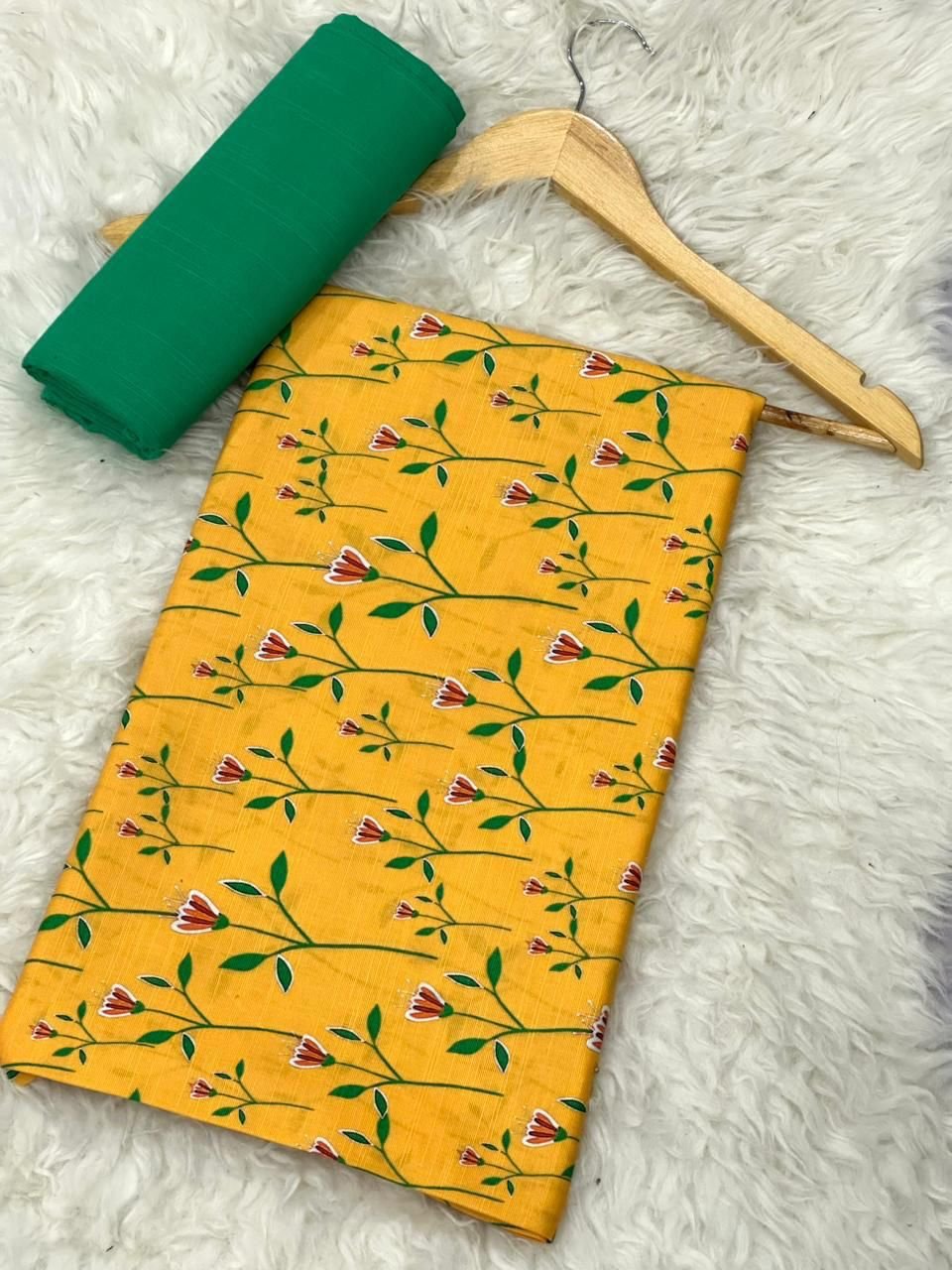 Khaddar Unstitched 2 Piece Suit in Yellowish Orange